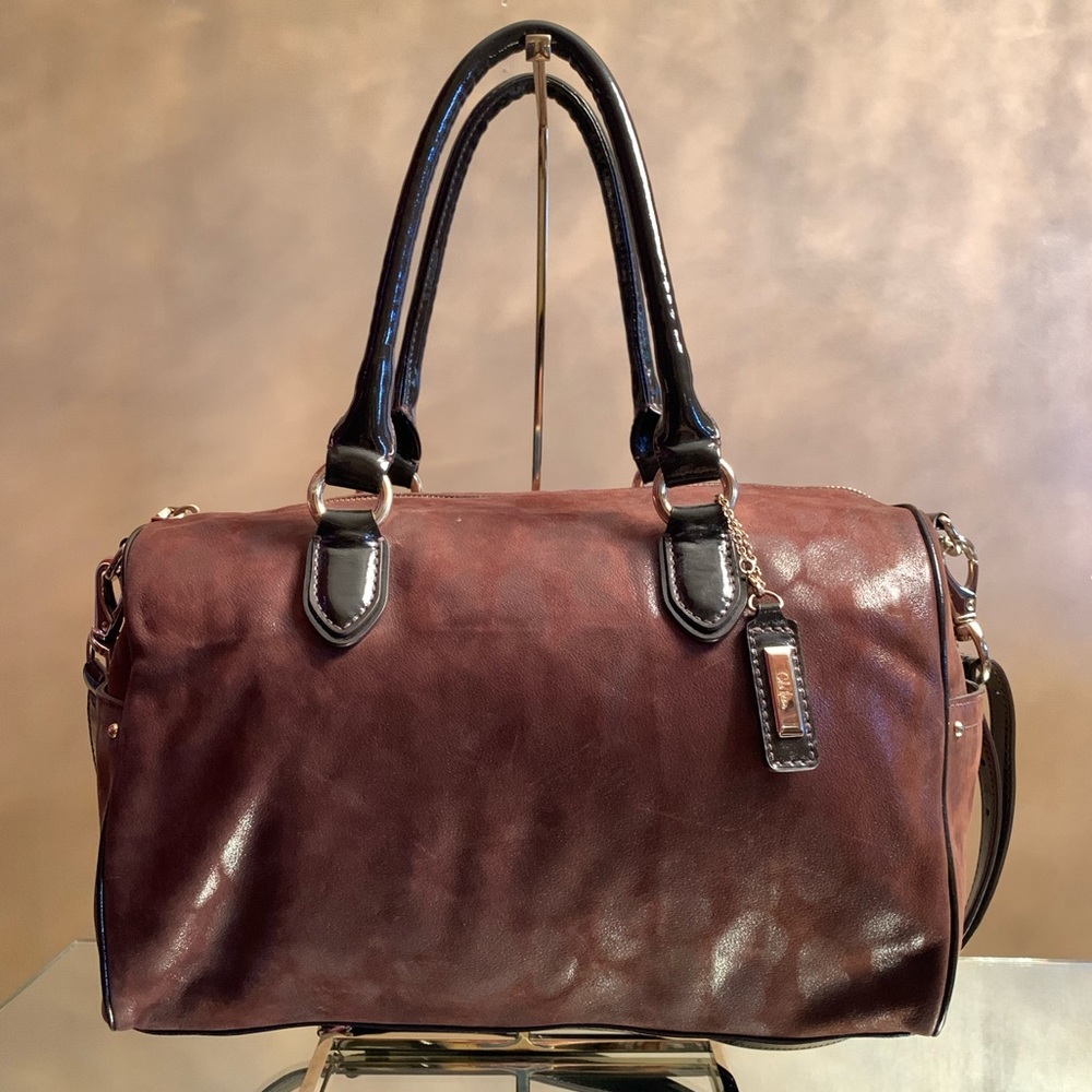 Cole Haan Brown Suede Animal Print Handbag